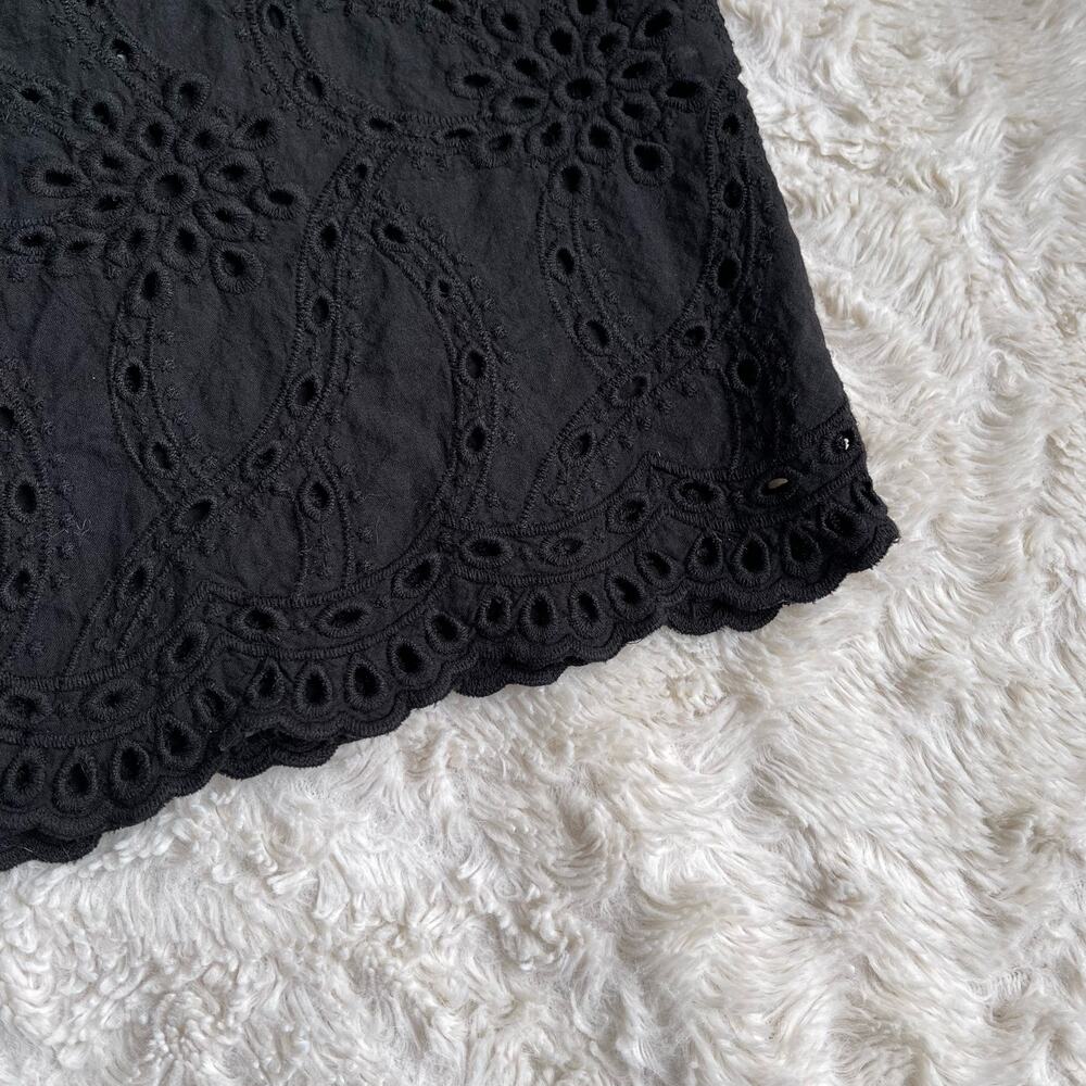 SOLD Zara eyelet lace high rise waist trouser pants cropped ankle trousers black - Picture 7 of 17